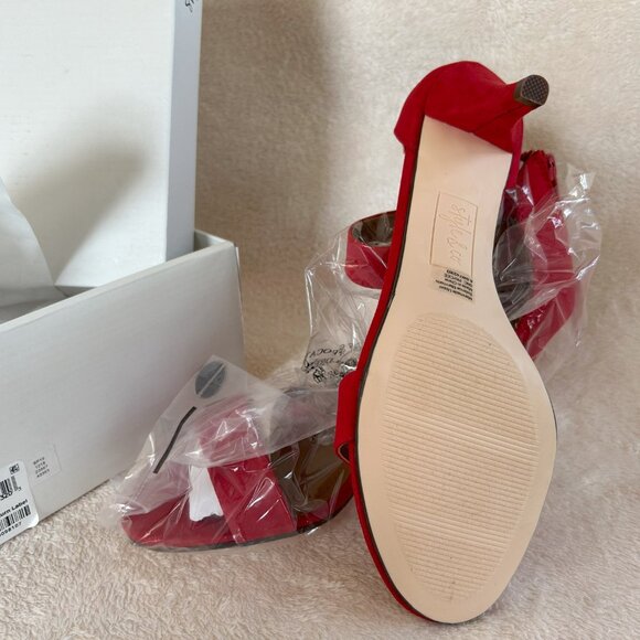 Paycee Red Microsuede Dress Sandals by Style & co - Picture 5 of 5